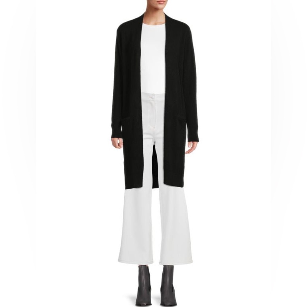 NWOT Saks 5th Avenue Solid 100% Cashmere Longline Cardigan